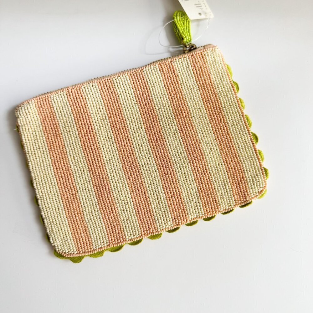 Anthropologie Beaded Zip Pouch Monogram "C" - Picture 4 of 5